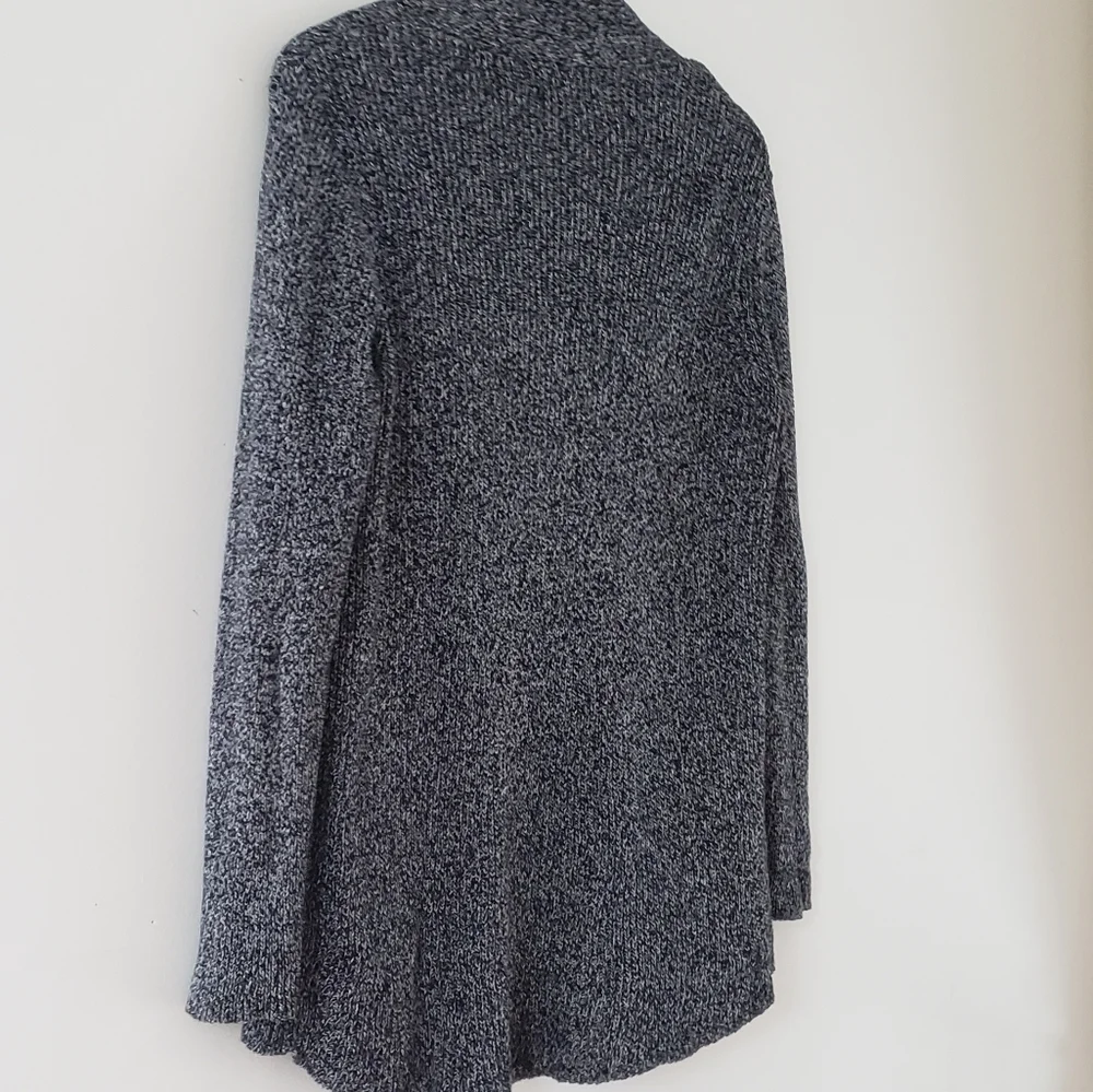 Karl Lagerfeld Gray Heather Cascade High-Low Sweater Cardigan